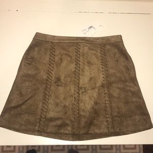 Suede A-Line Skirt
